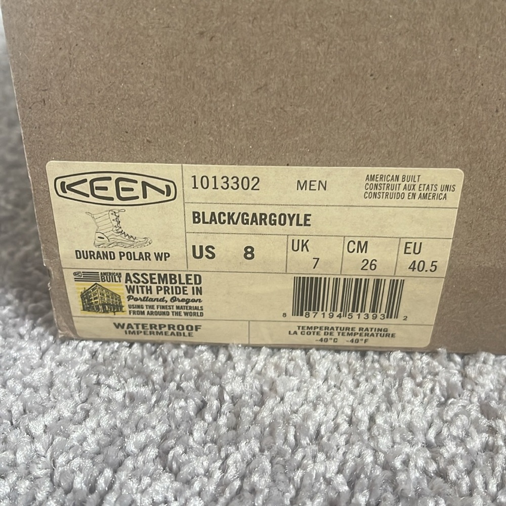 Keen Men’s Black Gargoyle Waterproof Boots US 8 - Picture 10 of 11